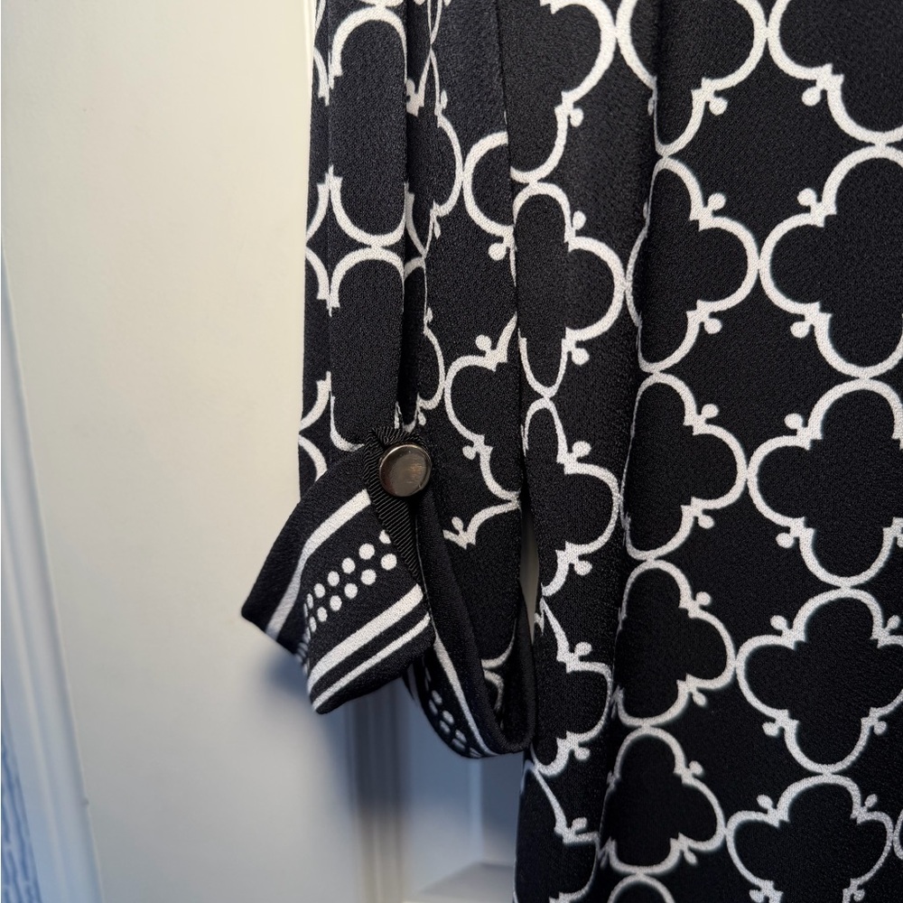 Charter Club Black and White Patterned Tunic Top - Picture 3 of 8